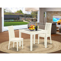 OXIP3-MAH-W 3-Piece Dinette table set - Table and 2 wood seat dining chairs in mahogany finish