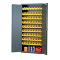 Heavy-Duty 36 Bin Cabinet, 36W x 18D x 78H, 400 lb. capacity per shelf, 14 gauge all welded construction, includes: (8) slopped 