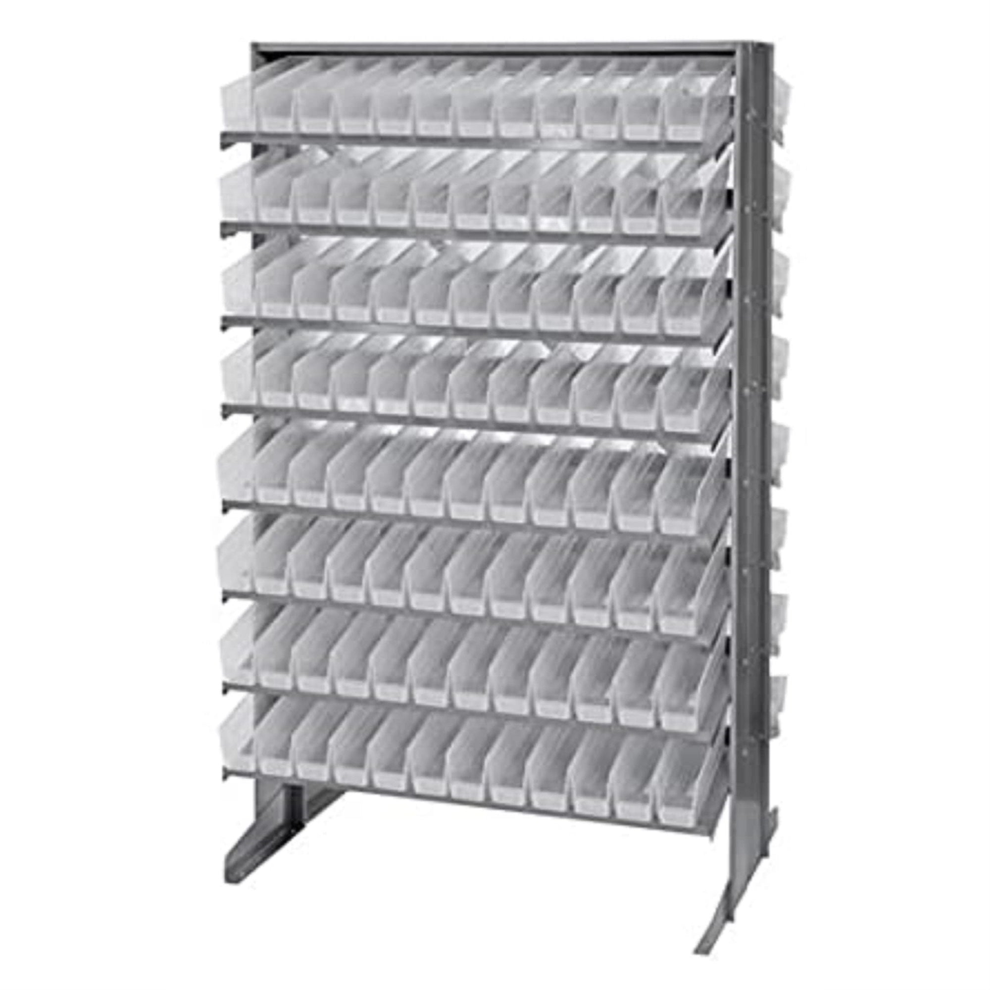 Pick Rack, slopped, double sided, 24L x 36W x 60H, 800 lbs. capacity, (16) shelves configuration, includes: (192) QSB100 clear b