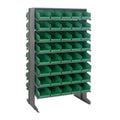 Pick Rack, slopped, double sided, 24L x 36W x 60H, 800 lbs. capacity, (16) shelves configuration, includes: (80) QSB102 green bi