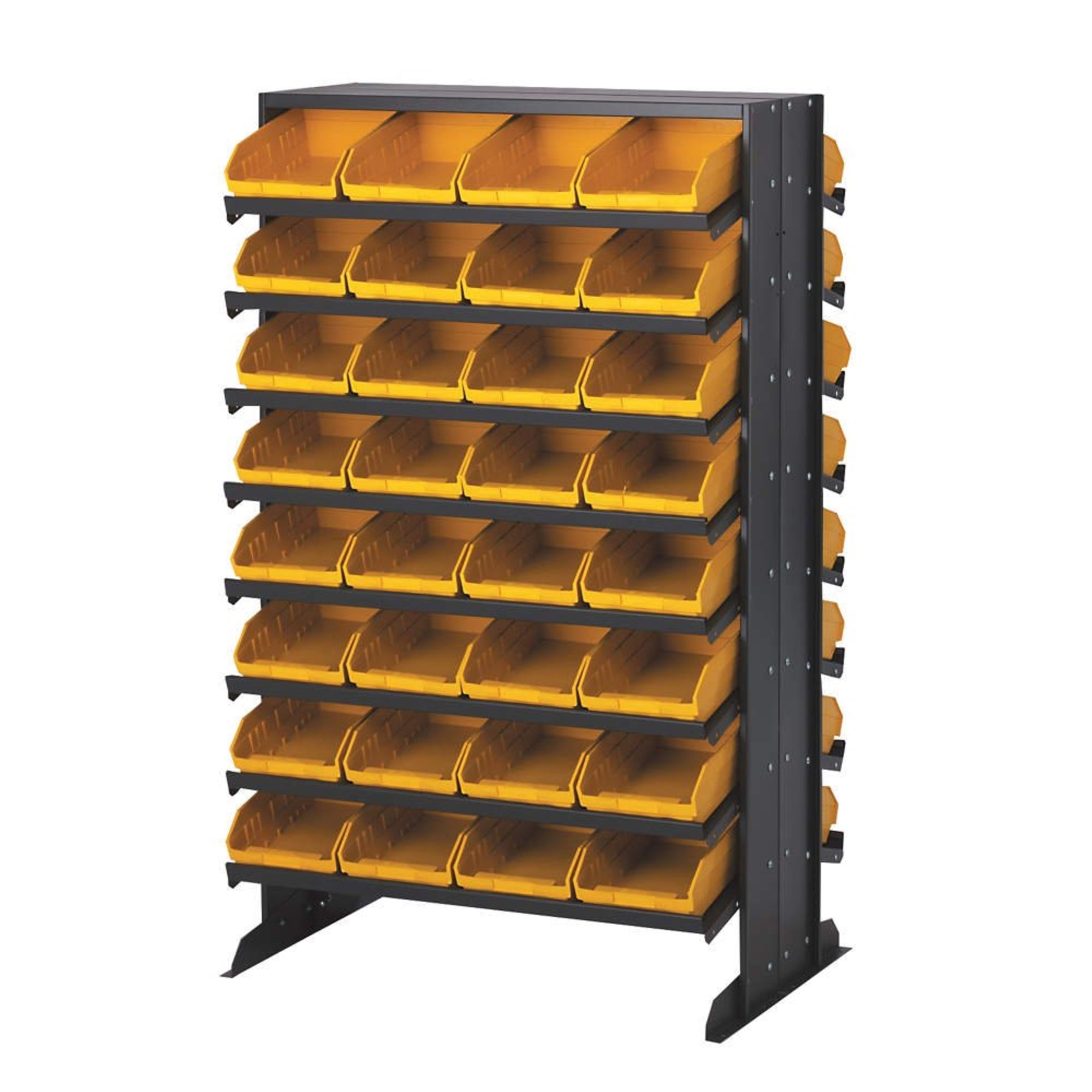Pick Rack, slopped, double sided, 24L x 36W x 60H, 800 lbs. capacity, (16) shelves configuration, includes: (64) QSB107 green bi