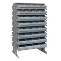 Pick Rack, slopped, double sided, 24L x 36W x 60H, 800 lbs. capacity, (16) shelves configuration, includes: (64) QED701 gray bin