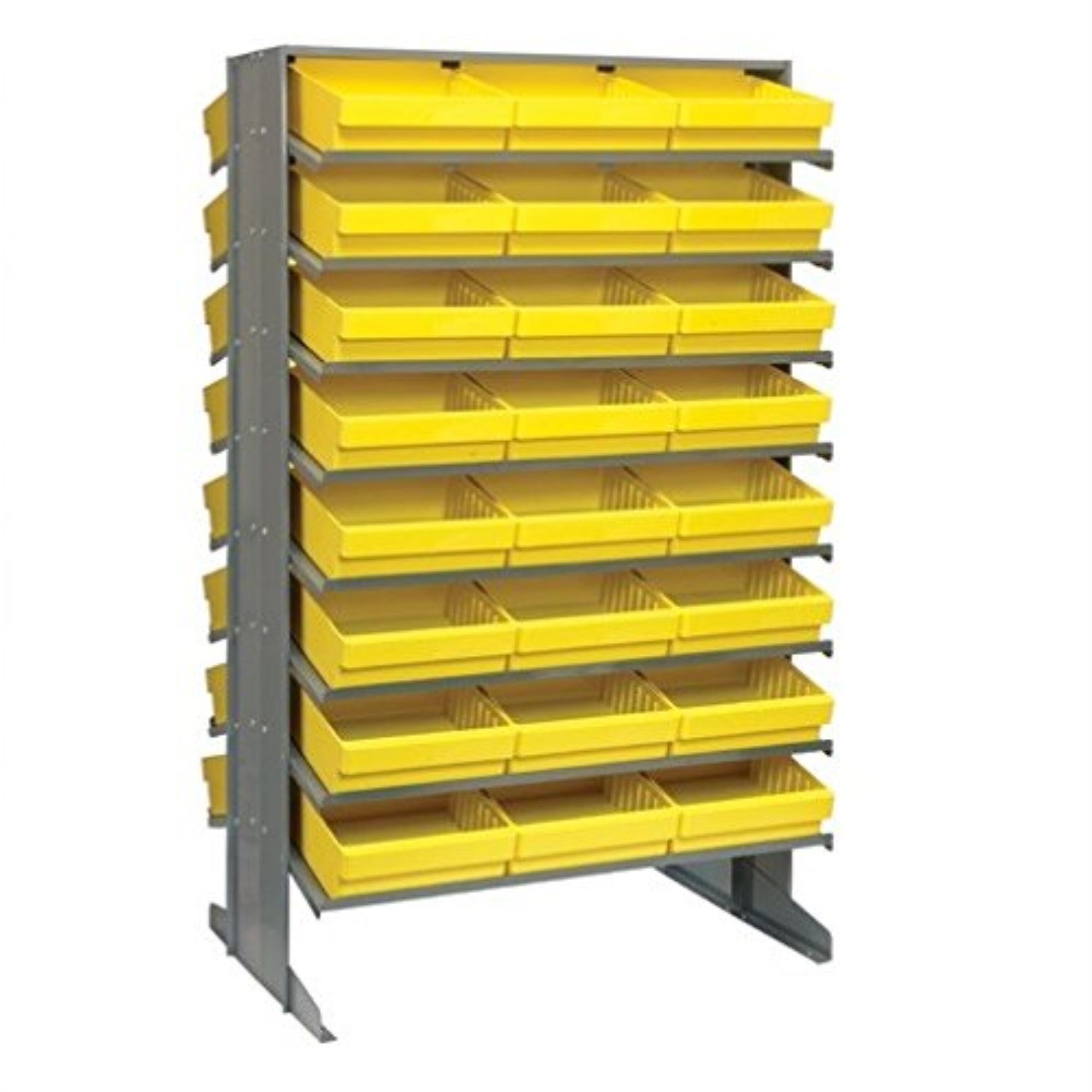 Pick Rack, slopped, double sided, 24L x 36W x 60H, 800 lbs. capacity, (16) shelves configuration, includes: (48) QED801 yellowe 