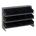 Pick Rack, slopped, bench style, 12-1/2L x 36W x 23H, 250 lbs. capacity, (3) shelves configuration, includes: (12) QSB107 black 