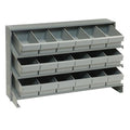 Pick Rack, slopped, bench style, 12-1/2L x 36W x 23H, 250 lbs. capacity, (3) shelves configuration, includes: (18) QED601 gray b