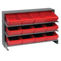 Pick Rack, slopped, bench style, 12-1/2L x 36W x 23H, 250 lbs. capacity, (3) shelves configuration, includes: (12) QED701 blue b