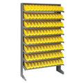 Pick Rack, slopped, single sided, 12D x 36W x 60H, 400 lbs. capacity, includes: (8) shelves and (96) QSB100 yellow bins, galvani