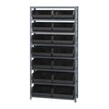 Shelving Unit, 12D x 36L x 75H, heavy duty, 400 lb. load capacity per shelf, includes: (8) shelves and (14) QUS250 clear bins, u