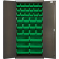 Heavy-Duty 36 Bin Cabinet, 36W x 18D x 72H, 14 gauge all welded construction, includes: (18) QUS230, (12) QUS240 and (6) QUS250 