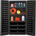 Heavy-Duty 36 Bin Cabinet, 36W x 24D x 72H, 800 lb. capacity per interior shelf, 14 gauge all welded construction, includes: (3)