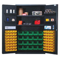 Heavy-Duty 48 Bin Cabinet, 48W x 24D x 78H, 400 lb. capacity per interior and 60 lb. per door shelf, 14 gauge all welded constru