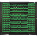 Heavy-Duty 48 Bin Cabinet, 48W x 24D x 78H, 14 gauge all welded construction, includes: (64) QUS210, (64) QUS220, (24) QUS230, (