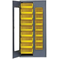 Heavy-Duty 36 Bin Cabinet, 36W x 18D x 78H, clear acrylic door model, 14 gauge all welded construction, includes: (18) QUS250 bl