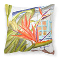 Carolines Treasures RDR2005PW1414 Flower Bird of Paradise Canvas Fabric Decorative Pillow, Large, Multicolor