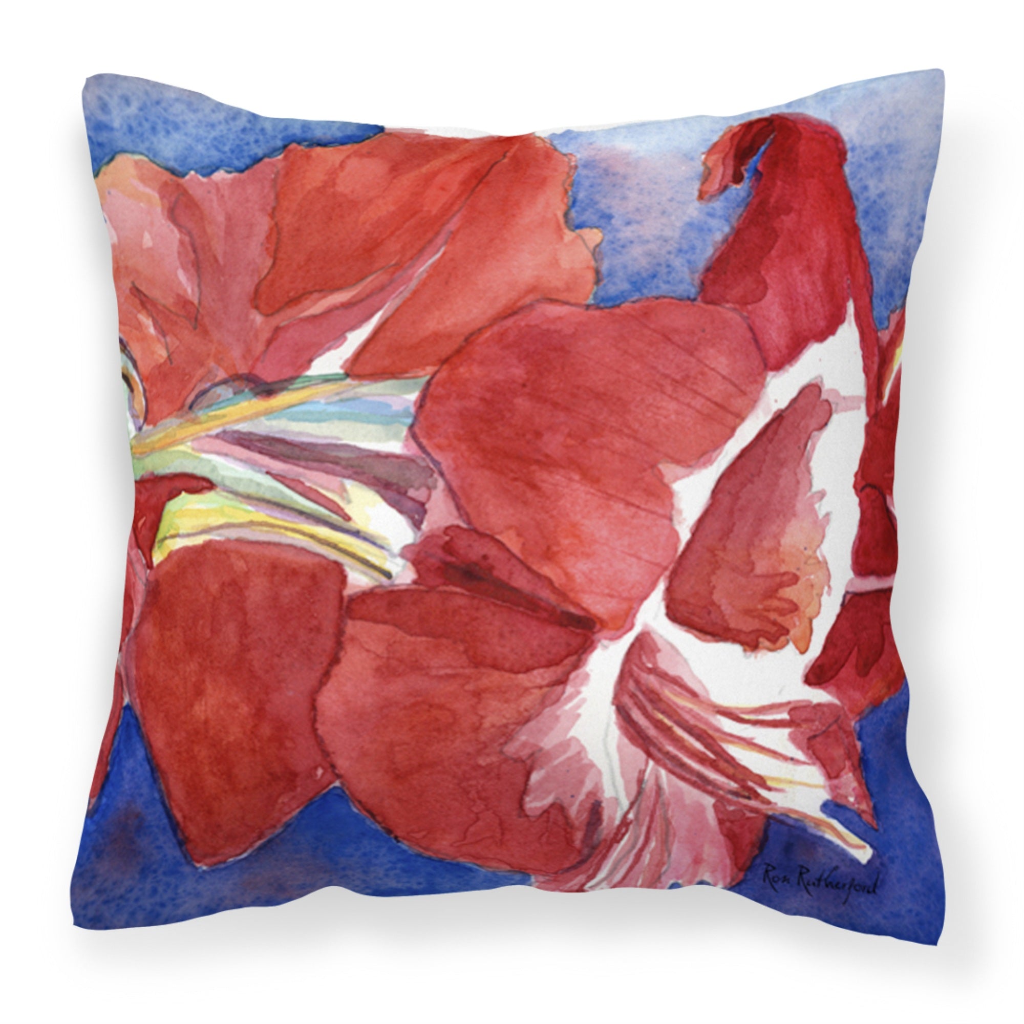 Carolines Treasures RDR2007PW1414 Flower Amaryllis Decorative Canvas Fabric Pillow, Large, Multicolor
