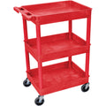 Luxor 3 Shelf Tub Cart Red