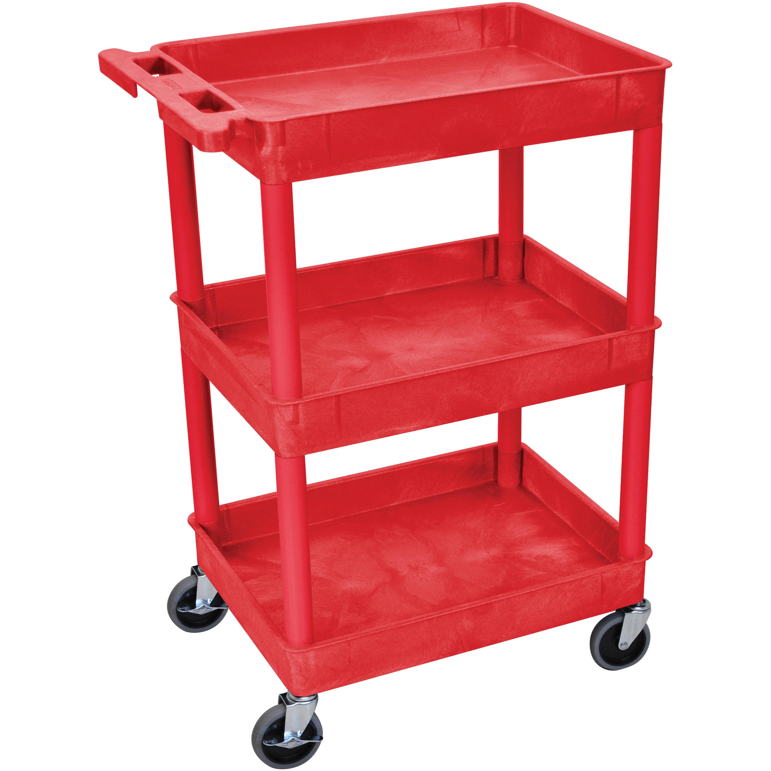 Luxor 3 Shelf Tub Cart Red