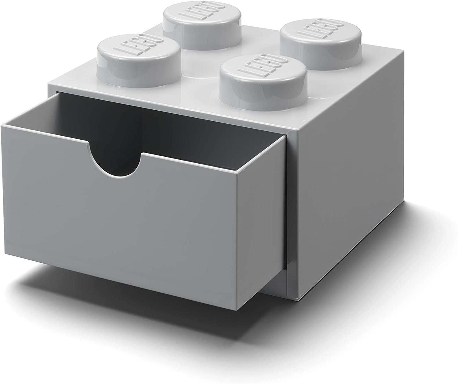LEgO Desk Drawer 4 Knobs Stackable Storage Box  grey