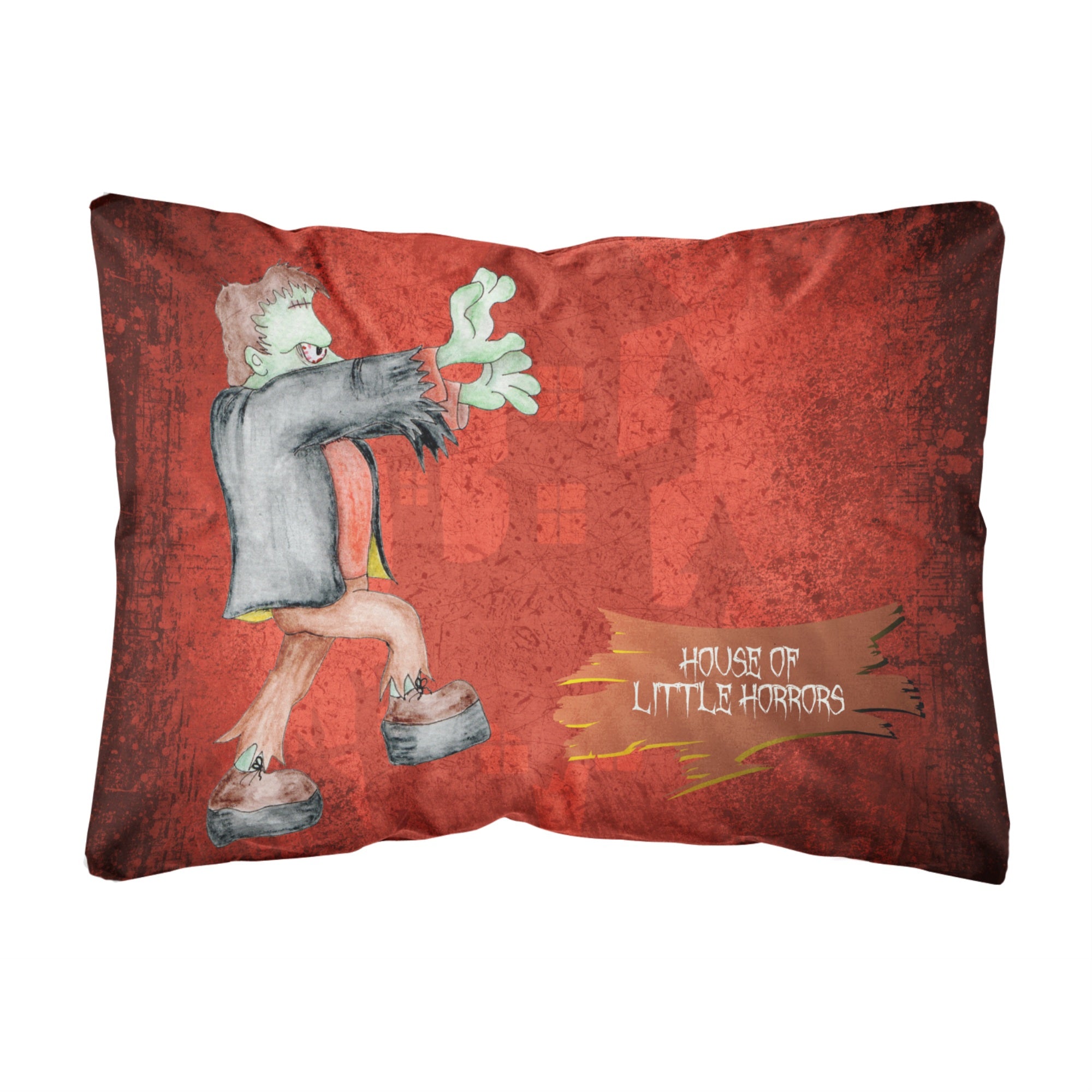 Carolines Treasures Little House Of Horrors With Frankenstein Fabric Decorative Pillow, Large, Multicolor