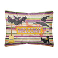 Carolines Treasures Witch Costume & Broom On Stripes Halloween Fabric Decorative Pillow, Large, Multicolor