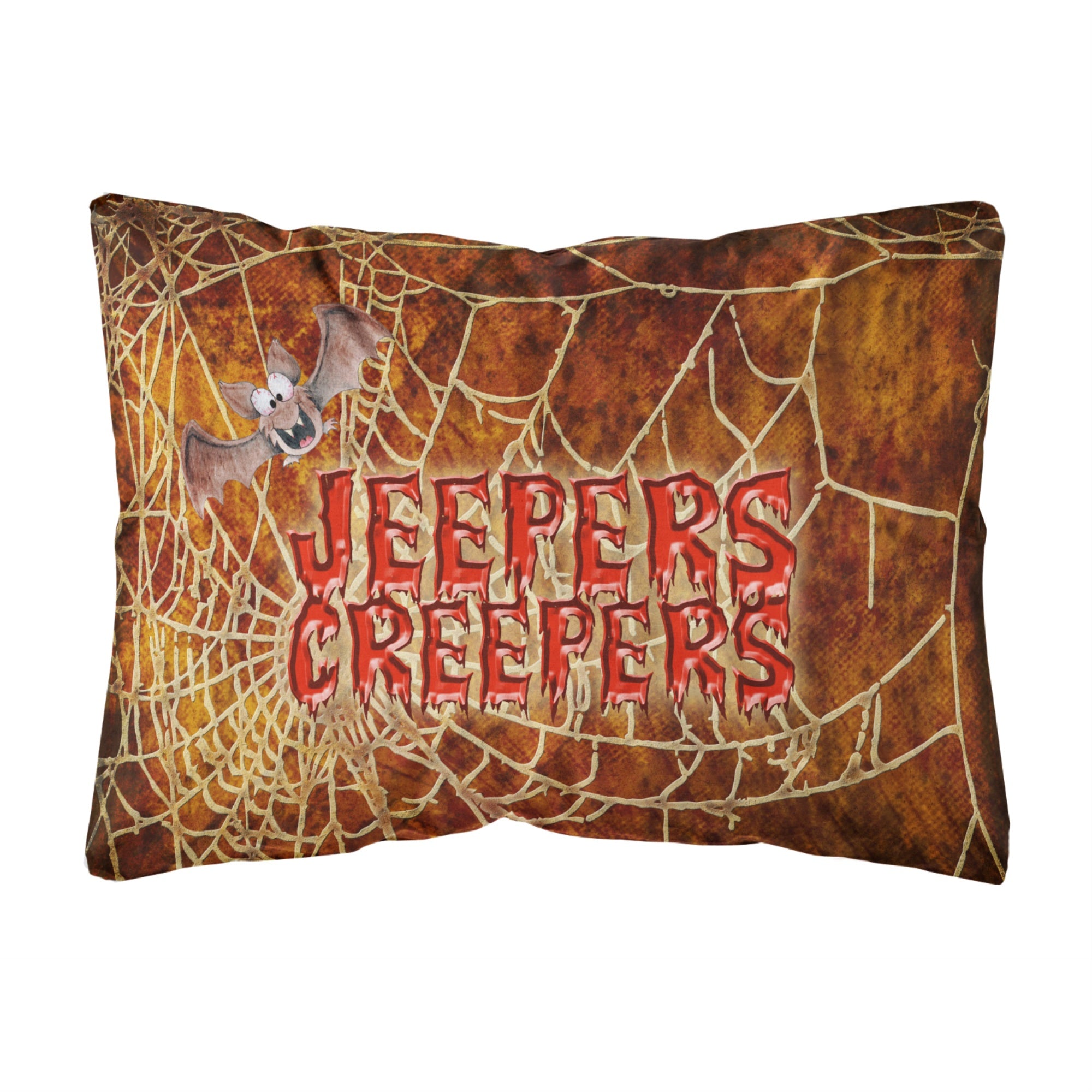 Carolines Treasures Jeepers Creepers With Bat & Spider Web Fabric Decorative Pillow, Large, Multicolor