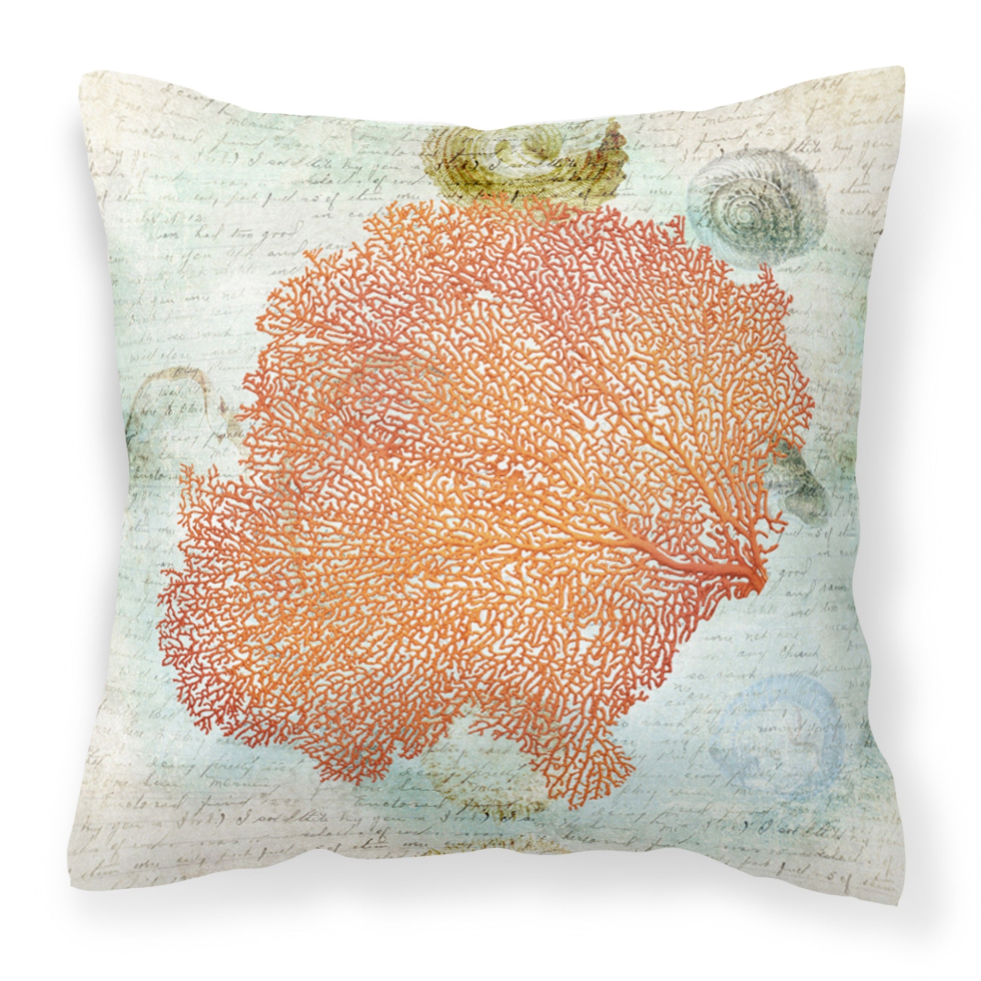 Carolines Treasures SB3023PW1414 Coral Pink Canvas Fabric Decorative Pillow, Large, Multicolor