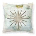 Carolines Treasures SB3024PW1414 Shells Navigation Star Canvas Fabric Decorative Pillow, Large, Multicolor