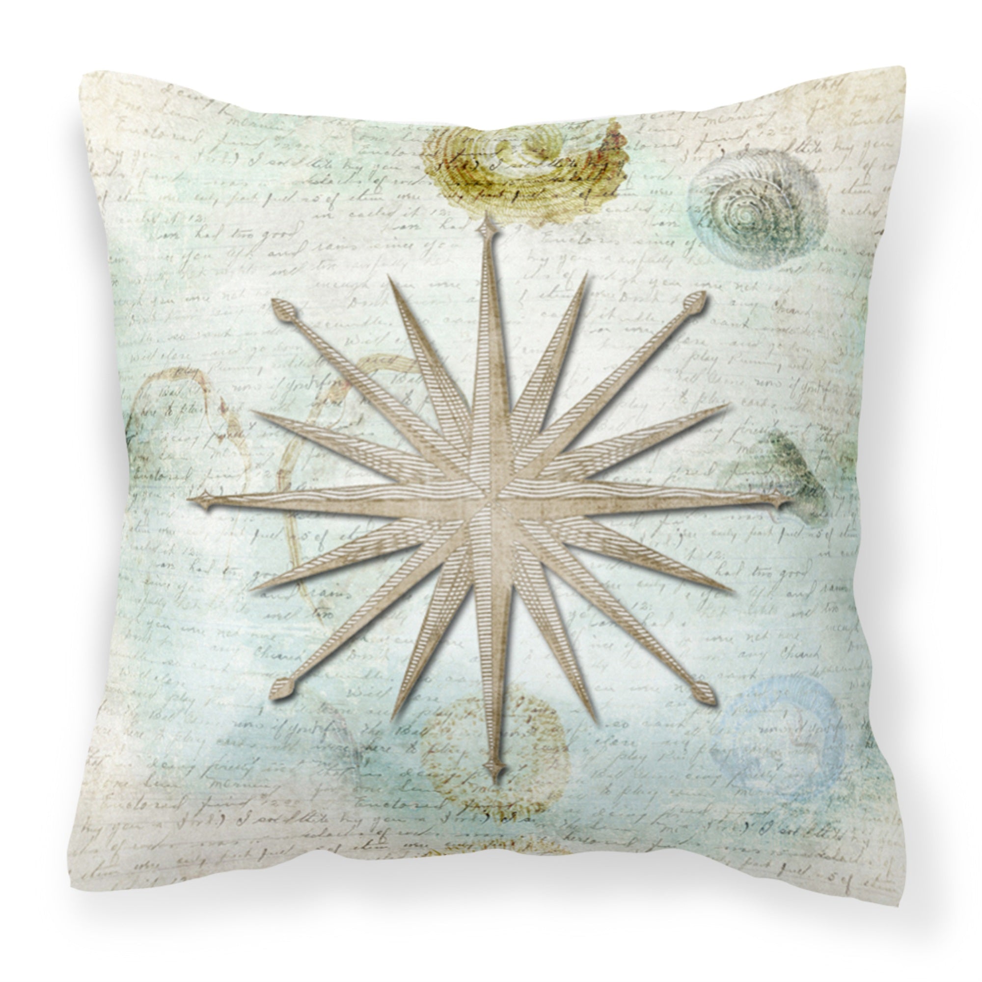 Carolines Treasures SB3024PW1414 Shells Navigation Star Canvas Fabric Decorative Pillow, Large, Multicolor