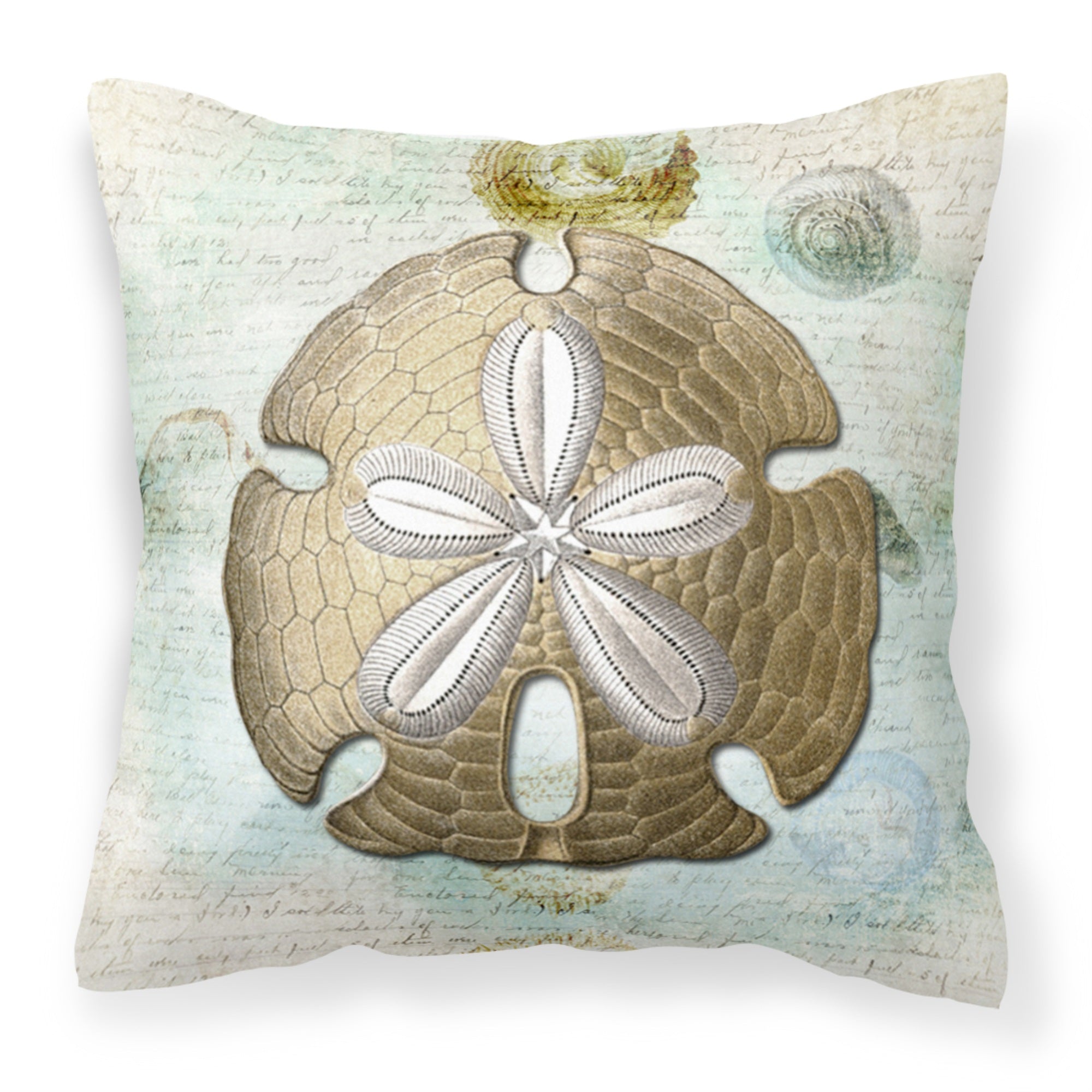 Carolines Treasures SB3025PW1414 Sand Dollar Canvas Fabric Decorative Pillow, Large, Multicolor