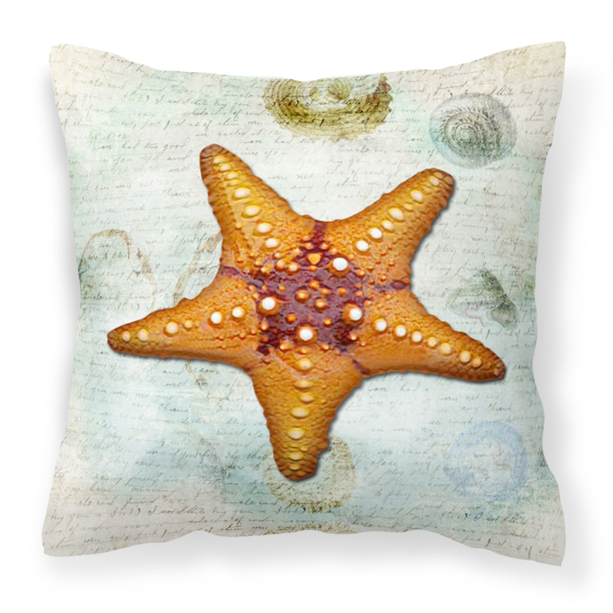 Carolines Treasures SB3035PW1414 Starfish Canvas Fabric Decorative Pillow, Large, Multicolor