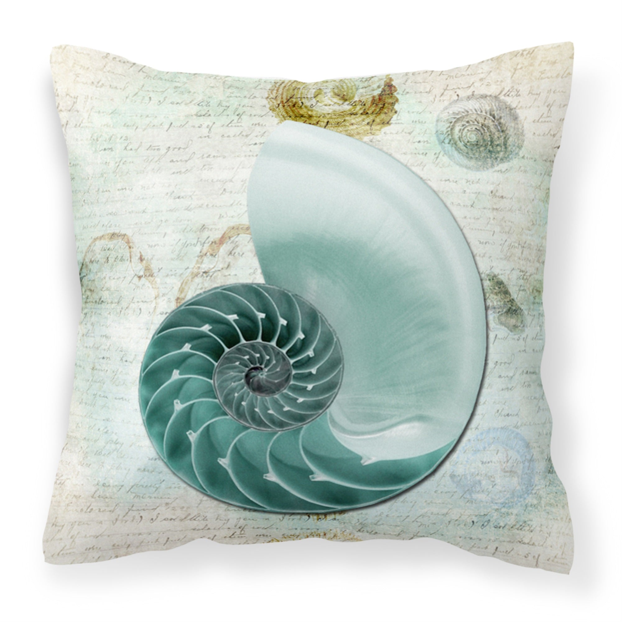 Carolines Treasures SB3037PW1414 Shells Canvas Fabric Decorative Pillow, Large, Multicolor