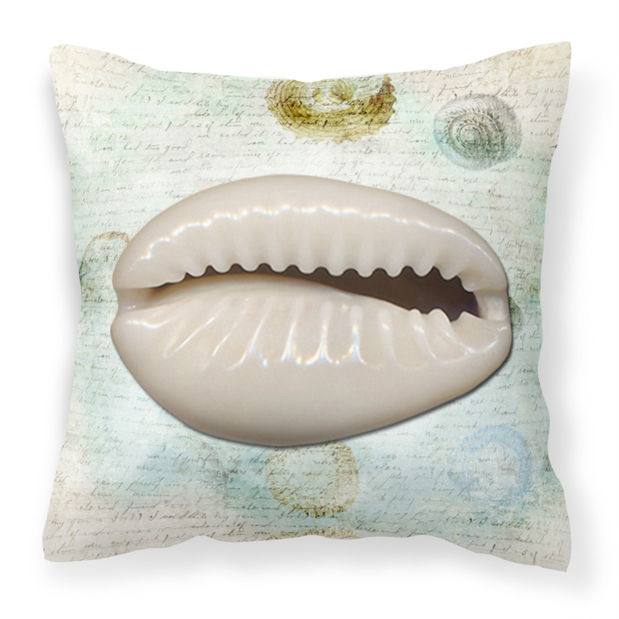 Carolines Treasures SB3038PW1414 Shells Canvas Fabric Decorative Pillow, Large, Multicolor