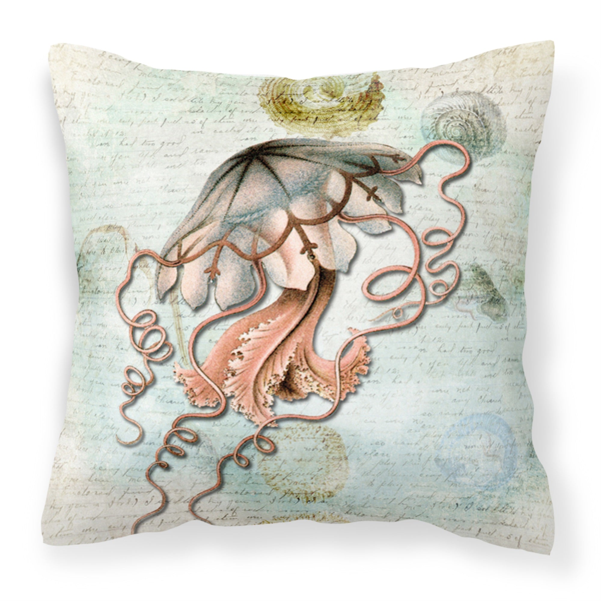 Carolines Treasures SB3044PW1414 Jellyfish Canvas Fabric Decorative Pillow, Large, Multicolor