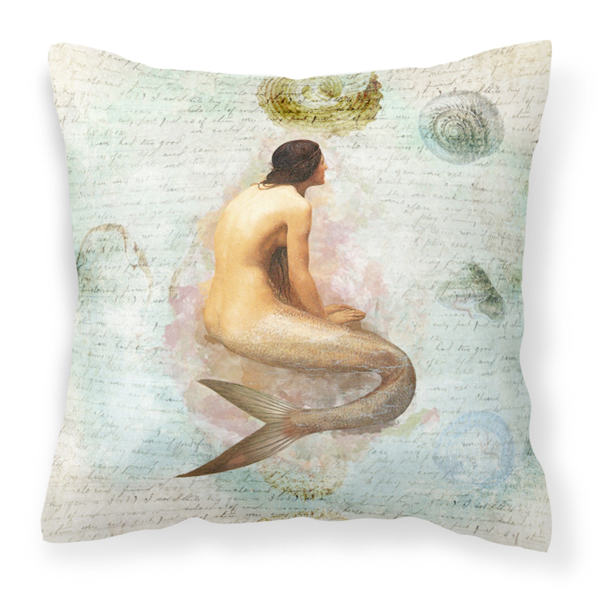 Carolines Treasures SB3045PW1414 Mermaids and Mermen Canvas Fabric Decorative Pillow, Large, Multicolor