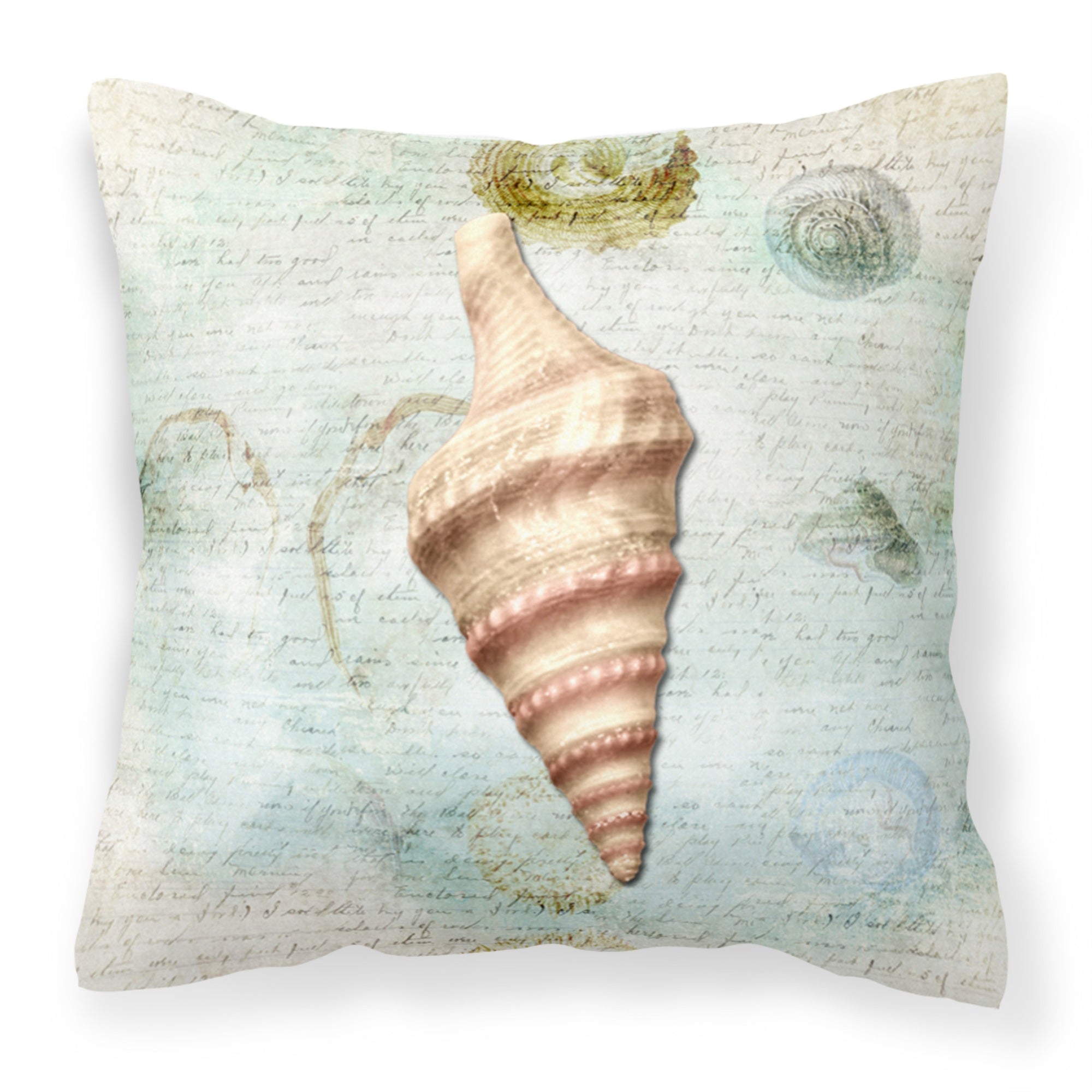Carolines Treasures SB3049PW1414 Shells Canvas Fabric Decorative Pillow, Large, Multicolor