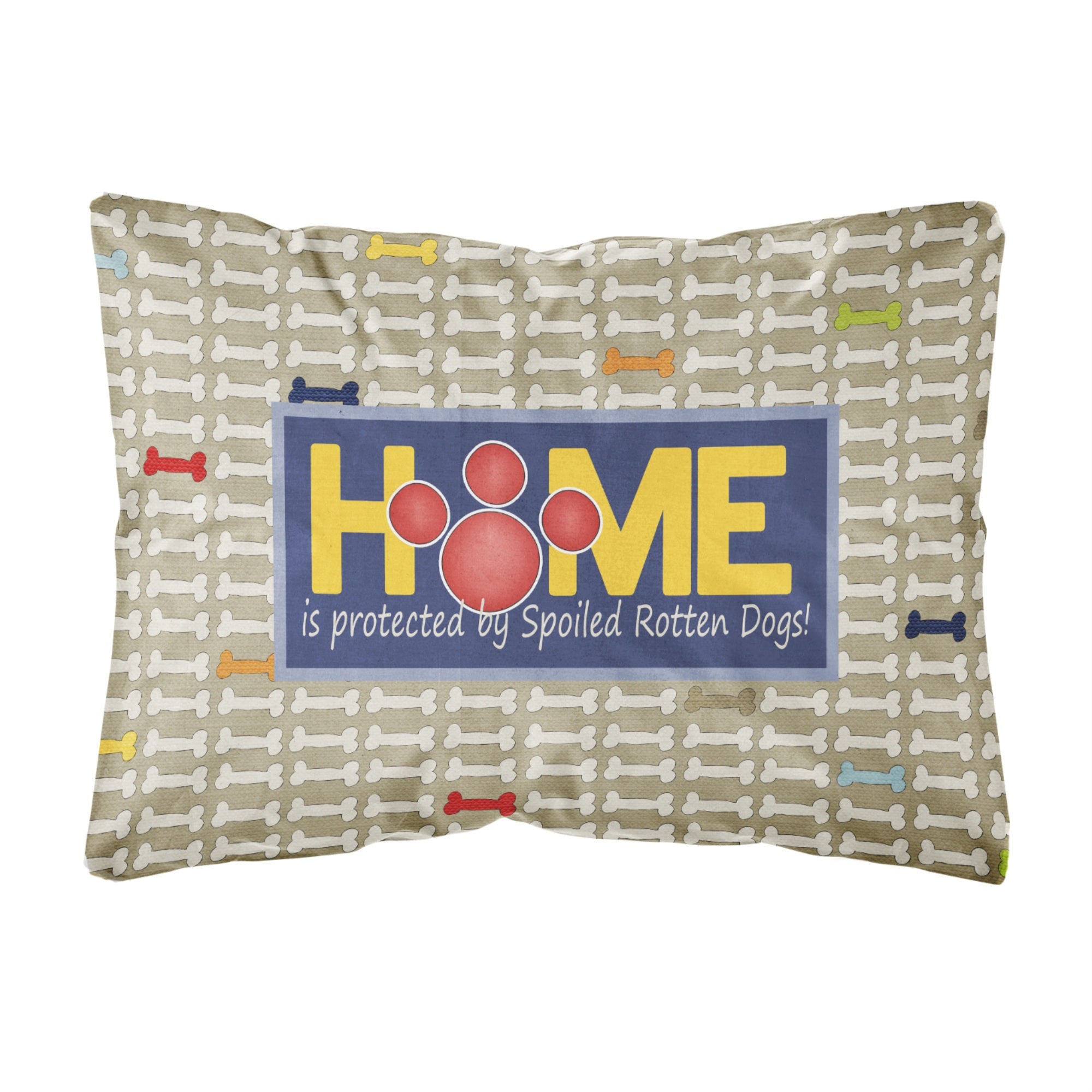 Carolines Treasures Home Is Protected By Spoiled Rotten Dogs Fabric Decorative Pillow, Large, Multicolor