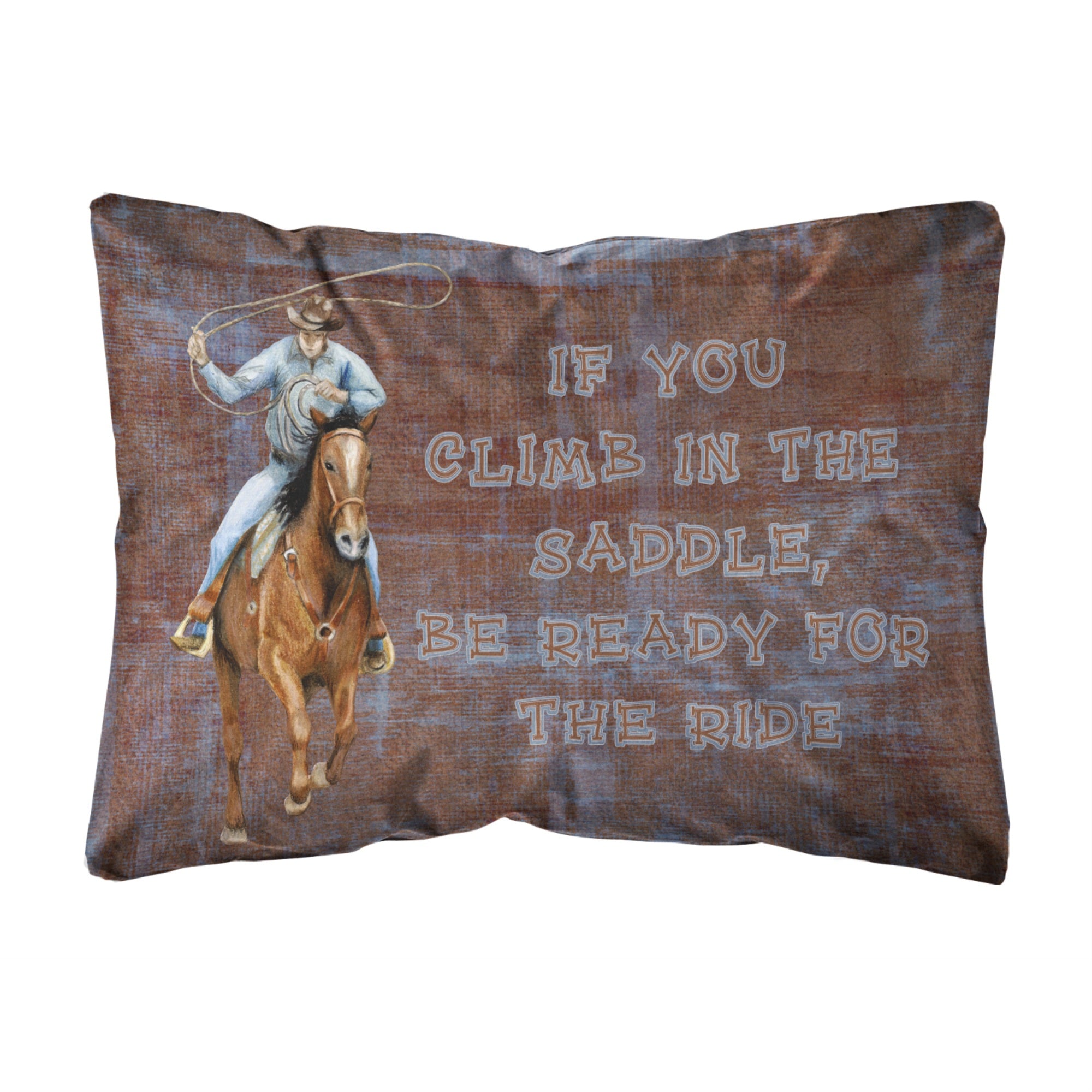Carolines Treasures Roper Horse If You Climb In The Saddle Fabric Decorative Pillow, Large, Multicolor