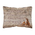 Carolines Treasures Kick Off Your Boots & Stay A While Canvas Fabric Decorative Pillow, Large, Multicolor