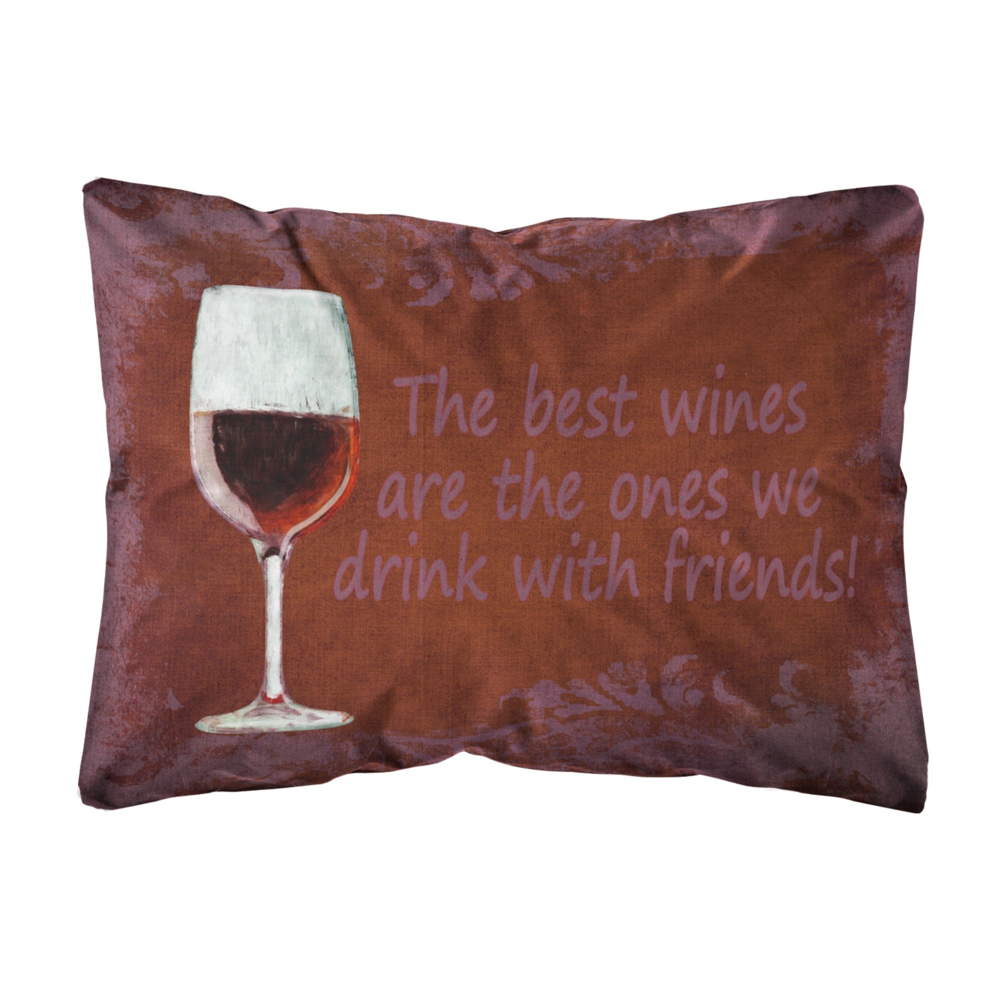 Carolines Treasures The Best Wines Are The Ones We Drink With Friends Decorative Pillow, Large, Multicolor