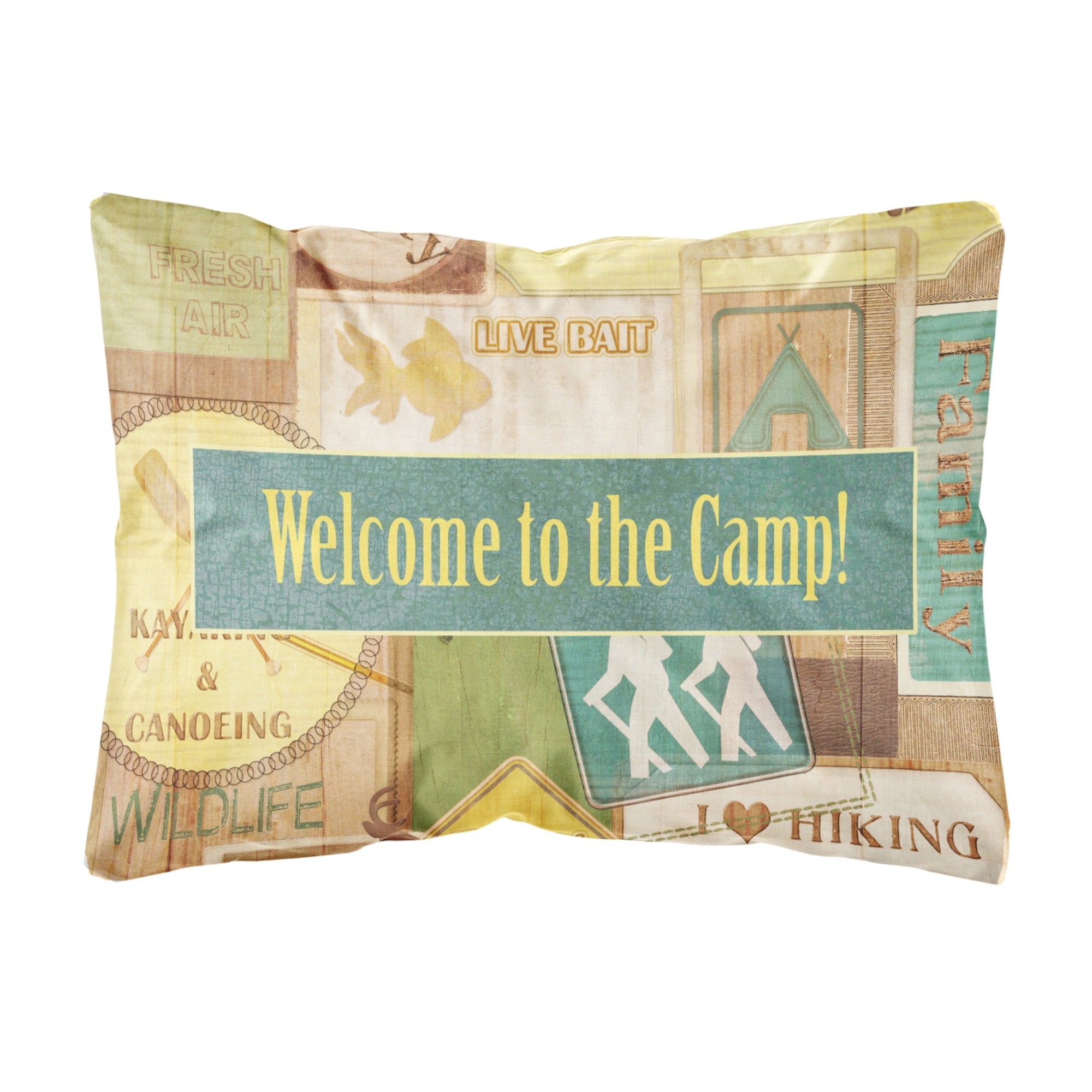 Carolines Treasures SB3080PW1216 Welcome to the Camp Canvas Fabric Decorative Pillow, Large, Multicolor