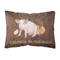 Carolines Treasures Welcome To The Farm With The Pig & Chicken Fabric Decorative Pillow, Large, Multicolor