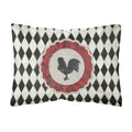 Carolines Treasures Rooster Harlequin Black & White Canvas Fabric Decorative Pillow, Large, Multicolor