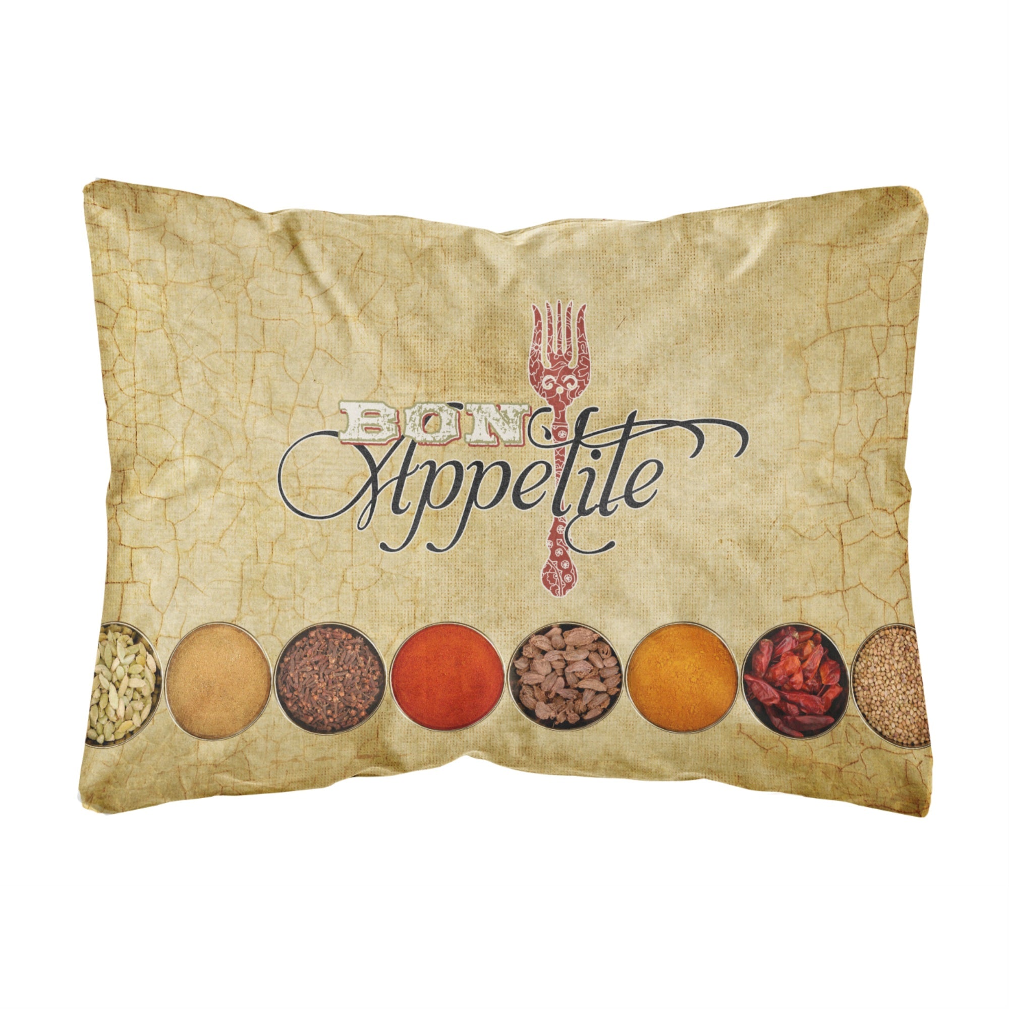 Carolines Treasures SB3089PW1216 Bon Appetite & Spices Canvas Fabric Decorative Pillow, Large, Multicolor