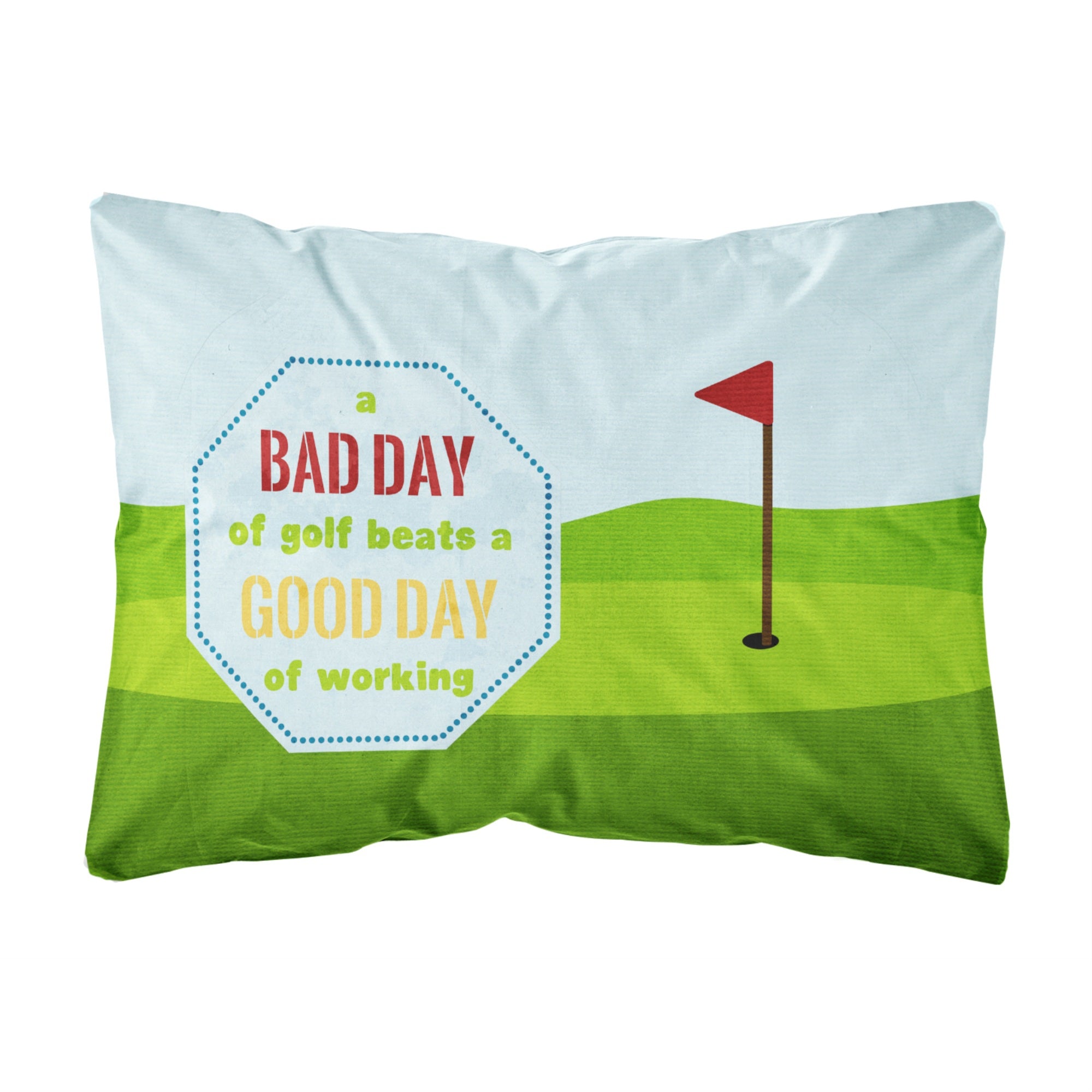 Carolines Treasures SB3091PW1216 A Bad Day at Golf Canvas Fabric Decorative Pillow, Large, Multicolor