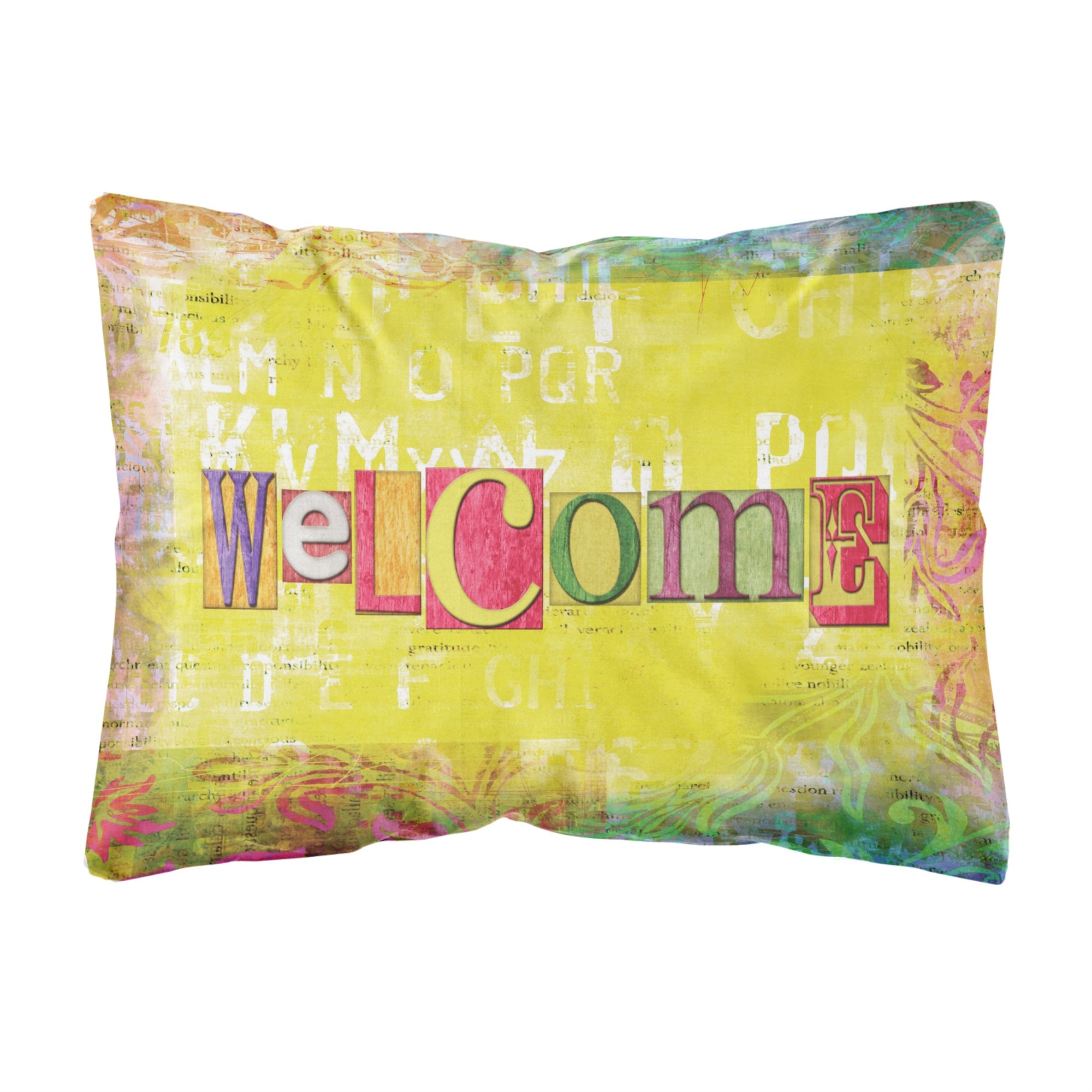 Carolines Treasures SB3097PW1216 Artsy Welcome Canvas Fabric Decorative Pillow, Large, Multicolor