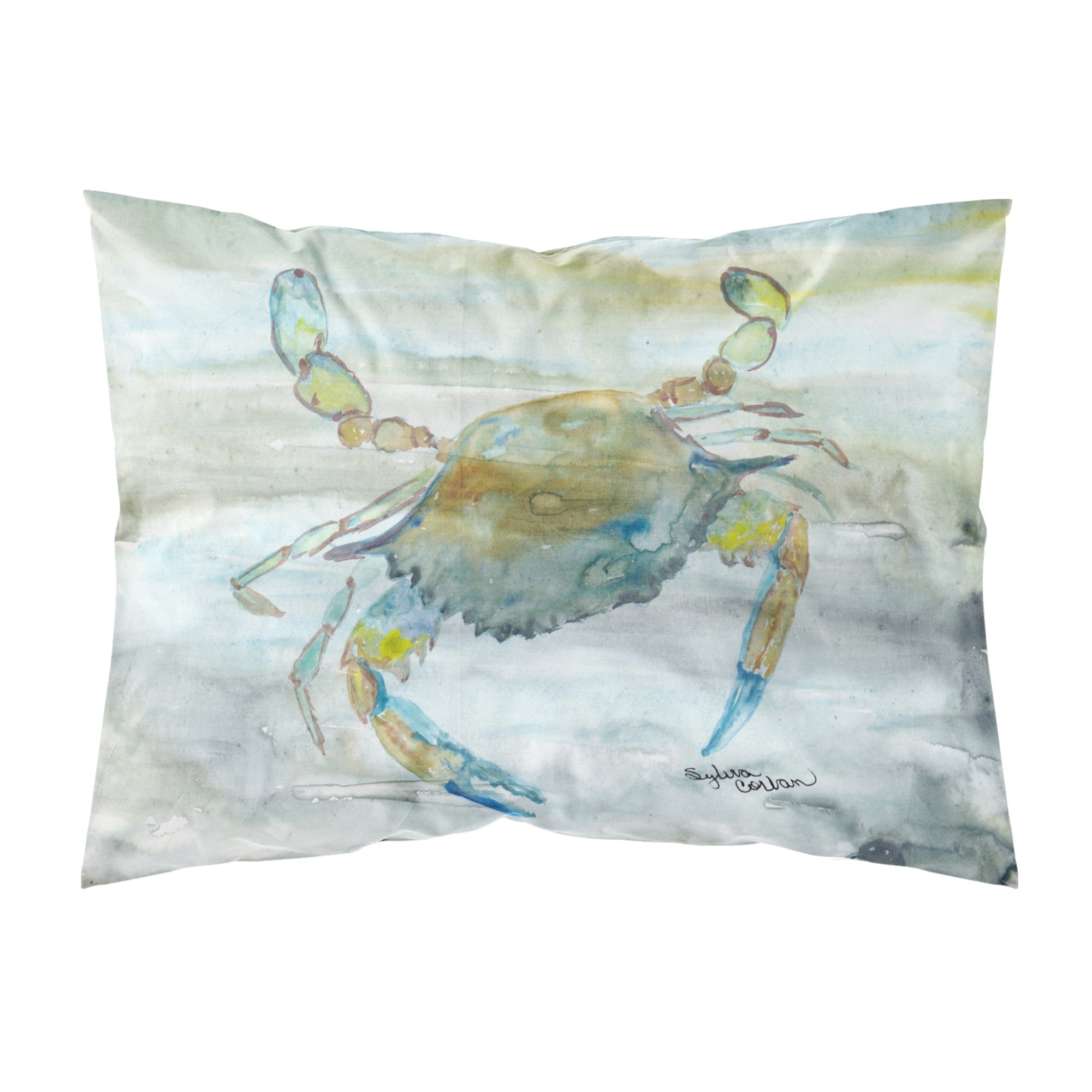 Carolines Treasures Blue Crab #2 Watercolor Fabric Standard pillowcases, Multicolor