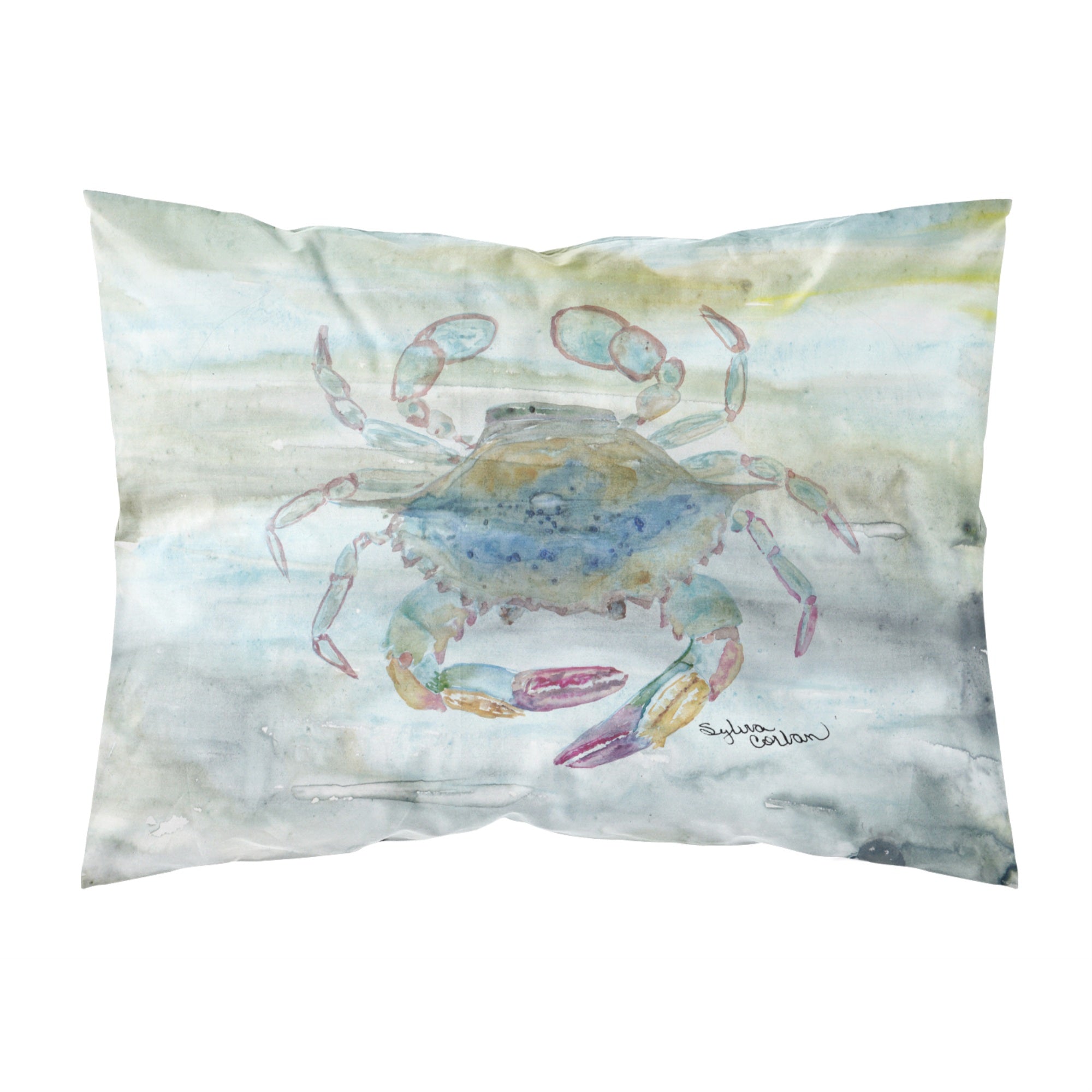 Carolines Treasures Female Blue Crab Watercolor Fabric Standard pillowcases, Multicolor