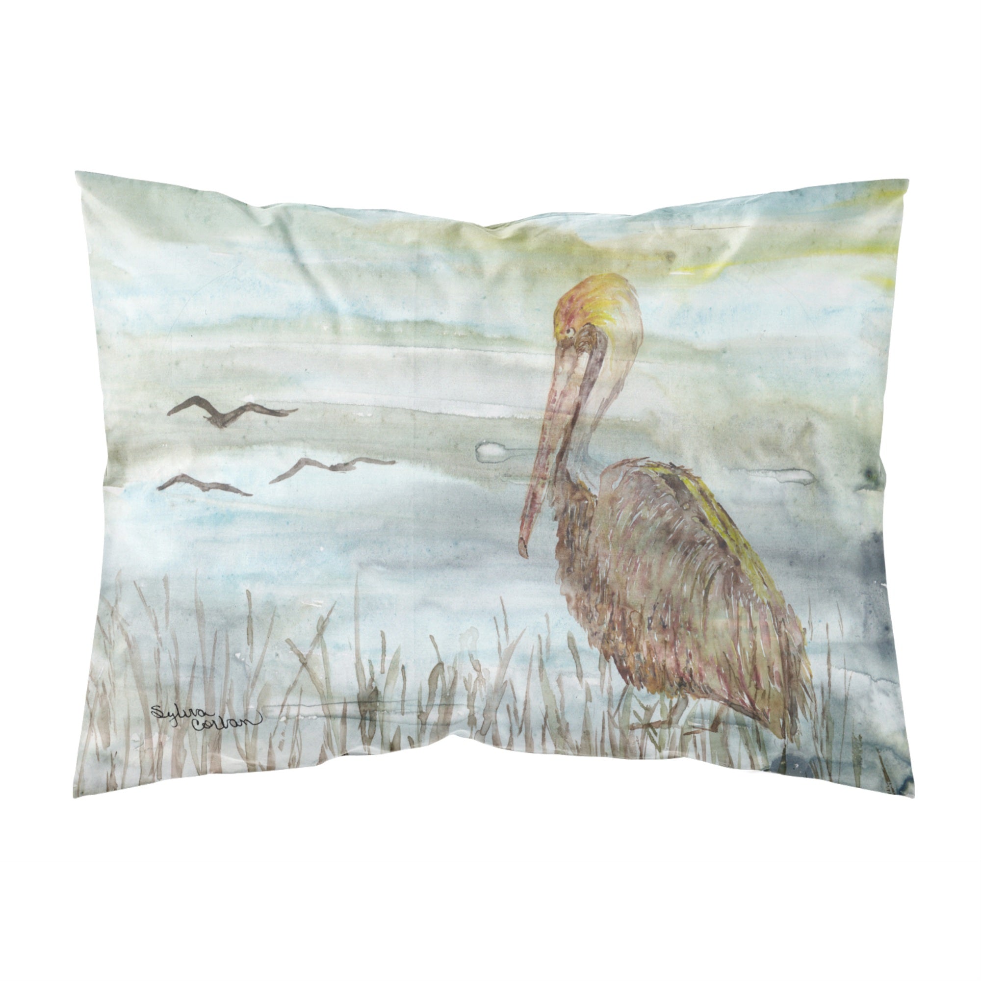 Carolines Treasures Brown Pelican Watercolor Fabric Standard pillowcases, Multicolor