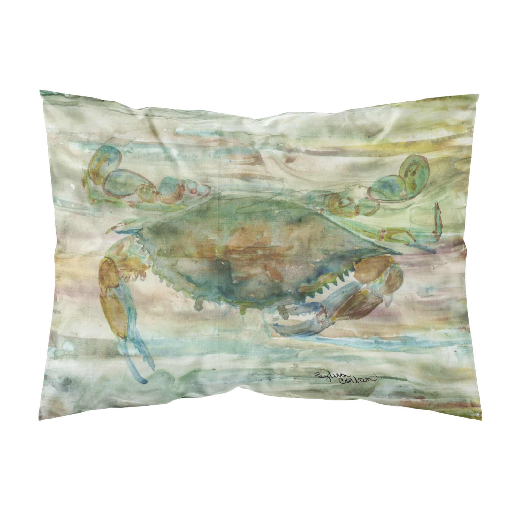 Carolines Treasures Crab a Leg up Sunset Fabric Standard pillowcases, Multicolor