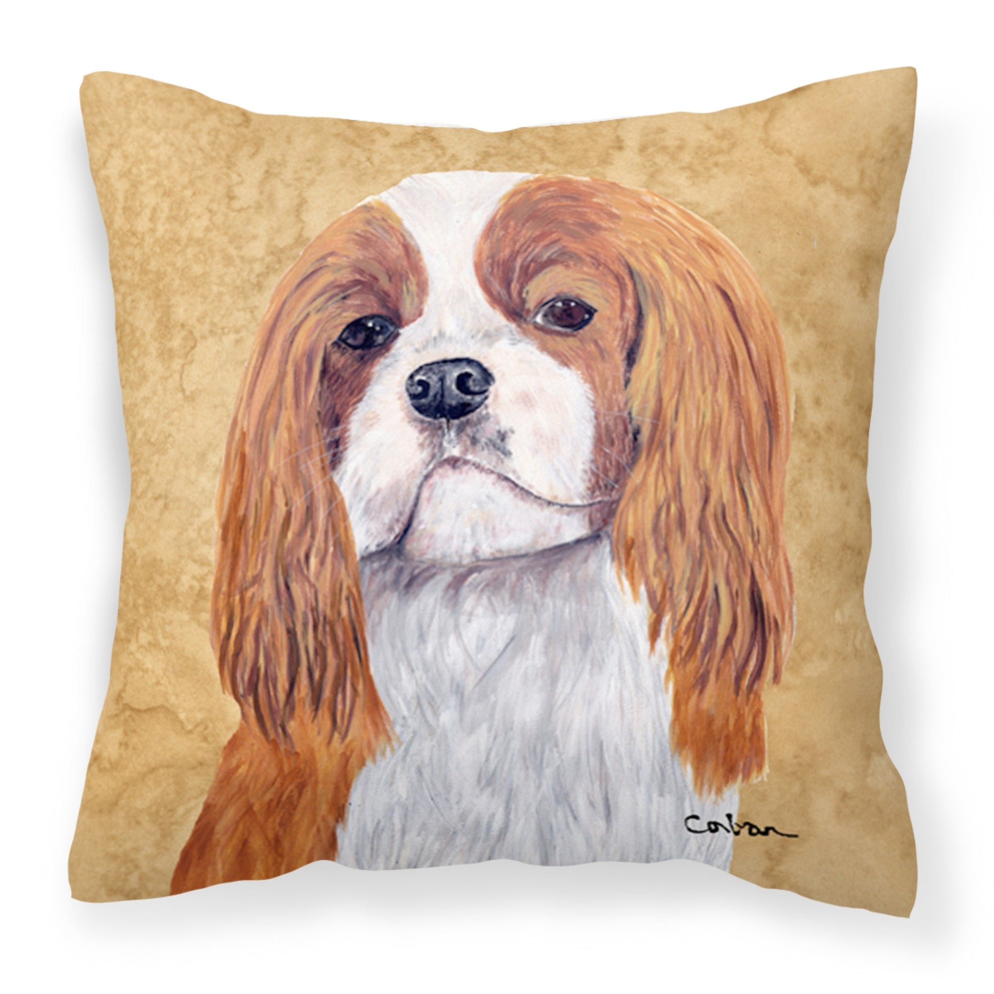 Carolines Treasures SC9118PW1414 Cavalier Spaniel Decorative Canvas Fabric Pillow, Large, Multicolor